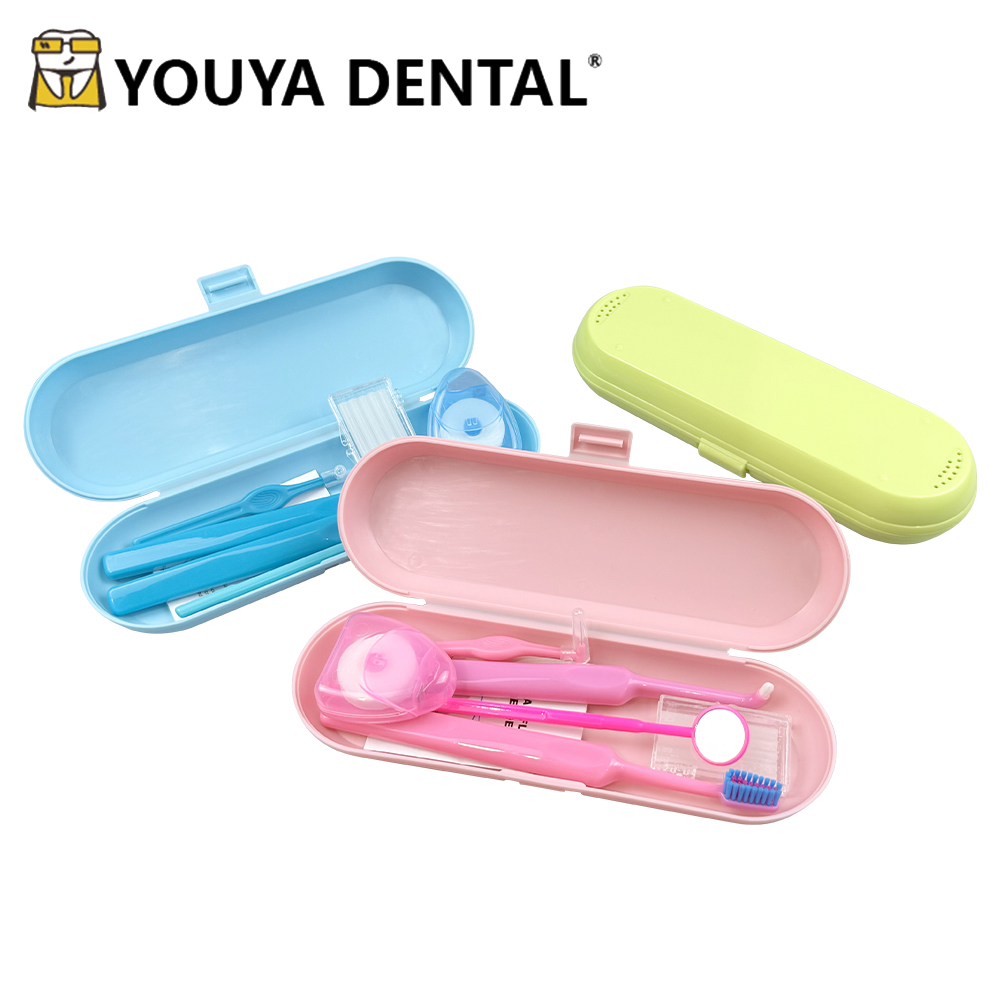 Teeth Whitening Brush - 矯正用口腔ケアキット 歯のクリーニング ホワイトニングツール ポータブル歯間ブラシ ミラー フロス