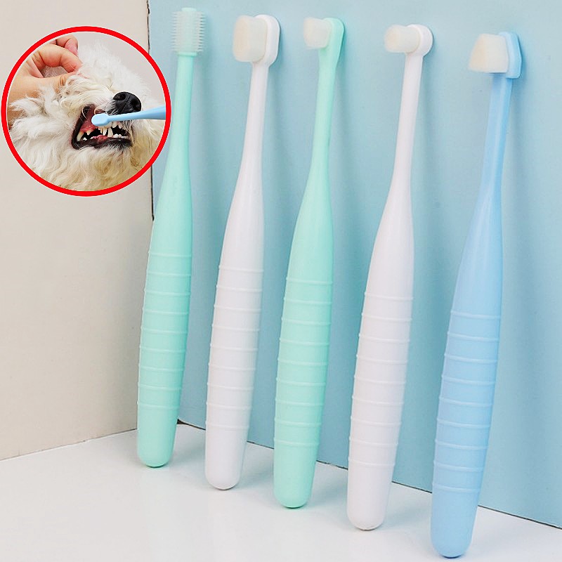 Teeth Whitening Brush - 小型犬の歯のクリーニングブラシ,360度の口腔ケア,犬の歯ブラシ