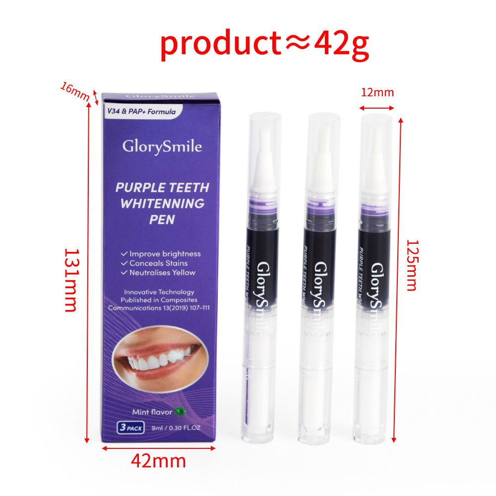 Teeth Whitening Gel Pen - メイヤペン歯のホワイトニングエッセンスジェル塗り込み式歯のホワイトニングストリップパープル歯のクリーニングペン歯垢除去