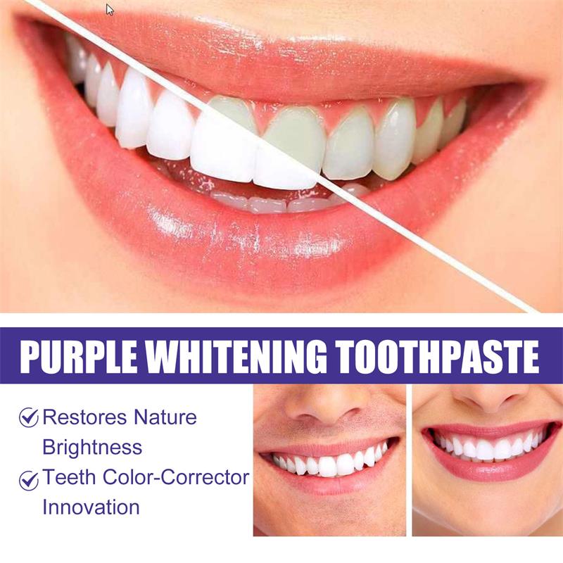9D パープル歯磨き粉ムース 黄ばんだ歯の汚れ除去用集中ステ - Teeth Whitening Toothpaste のレビューと価格