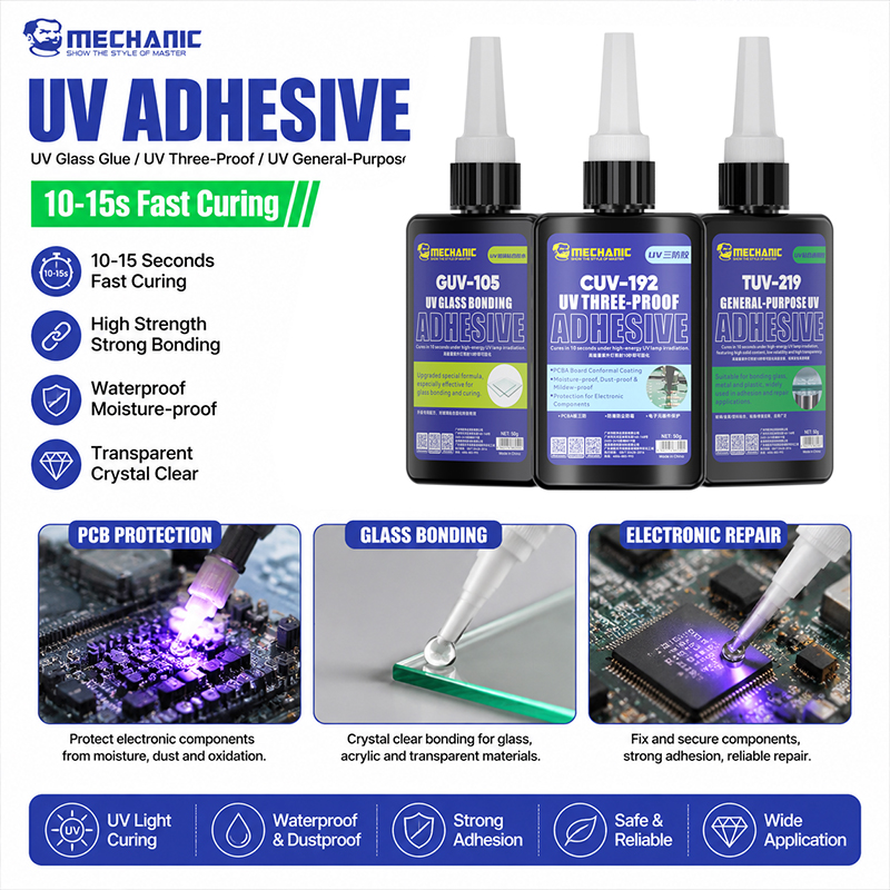 メカニック UV ガラス接着剤 UV 接着剤透明防水硬化接着 - Uv Whitening Kit のレビューと価格